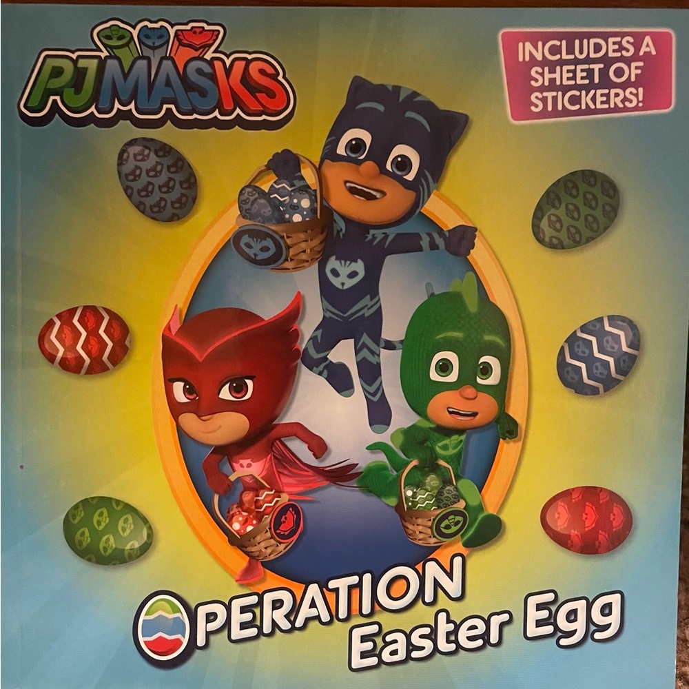 PJMasks Operation Easter Egg Book With Stickers, Easter Basket Stuffers NWT